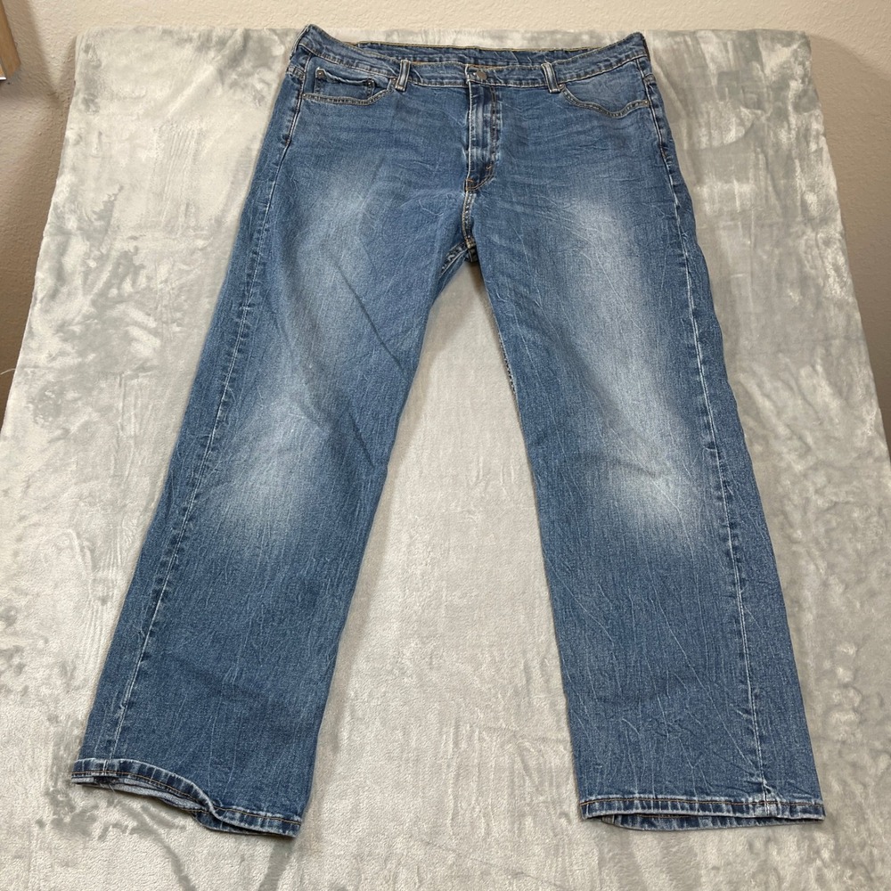 Levis 569 Loose Straight Jeans Mens 42x32 Blue Medium Wash Denim Pants